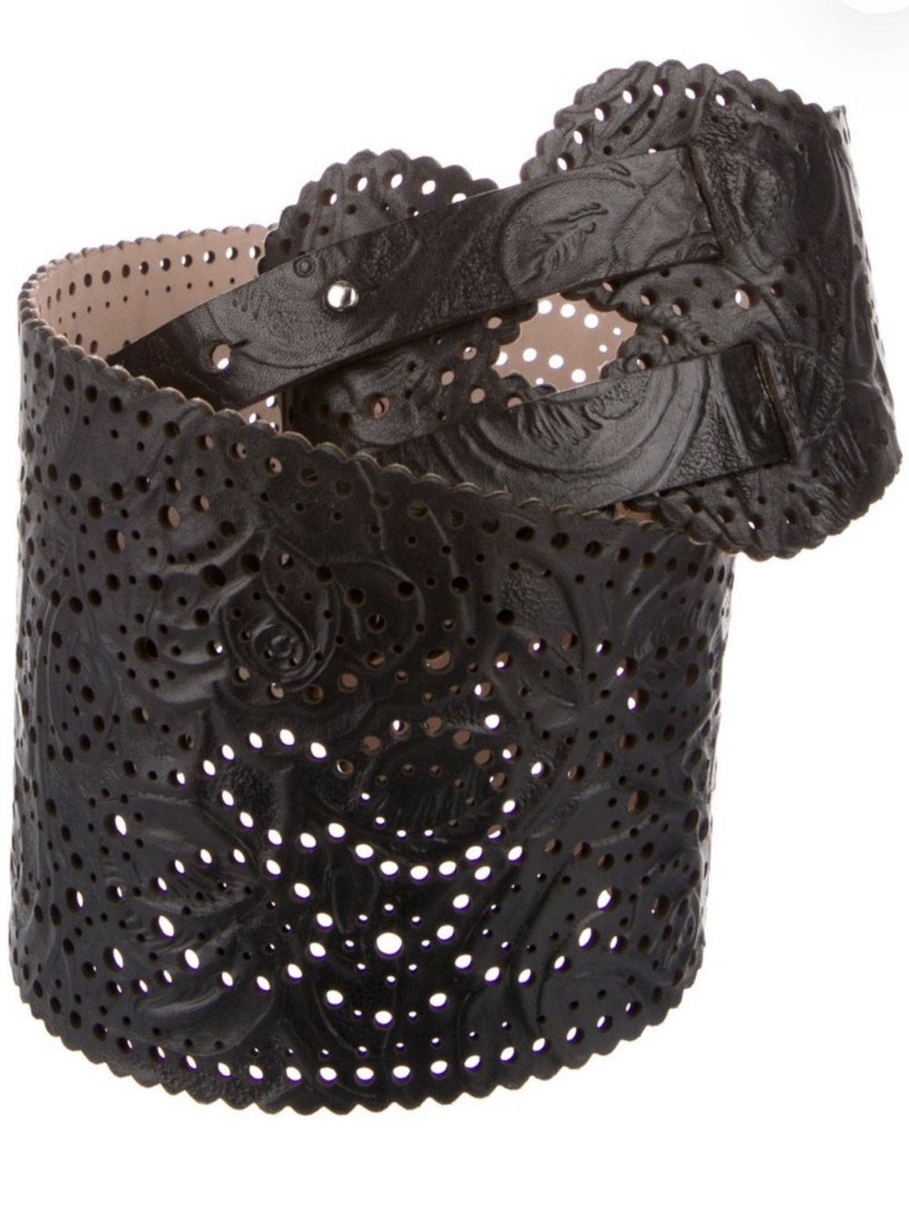 Zimmermann Black Laser-Cut Leather Belt